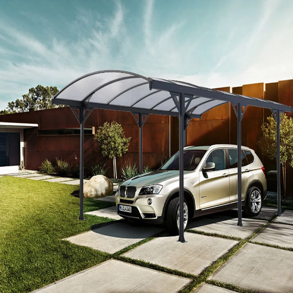 D Carport CHALET&JARDIN en aluminium Sunny 1 voiture – Image 1