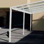 Abris de voiture en aluminium adossé avec toiture en polycarbonate – Image 5