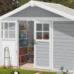 Abri de jardin en PVC 7,5m² DECO gris clair et blanc Grosfillex – Image 2