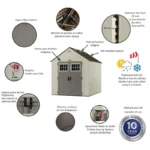 Abri de jardin polyéthylène 35mm 10,27m² Woodgrain + plancher SUNCAST – Image 13