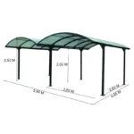 Carport 2 voitures en aluminium et polycarbonate 6mm ANTI-UV – Image 4