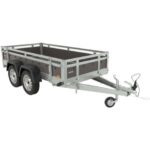 Remorque double essieux basculante 263x125 cm – Caisse contreplaqué marine
