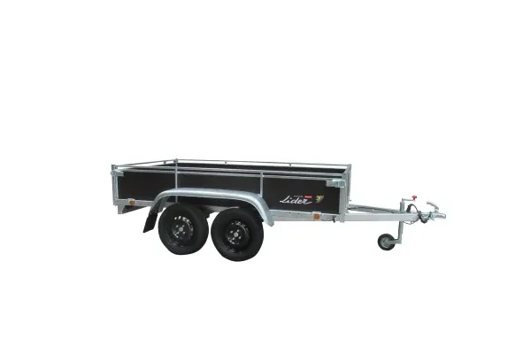 Remorque en bois Lider 45450 à 2 essieux, 251 x 133 x 40 cm, 750 kg